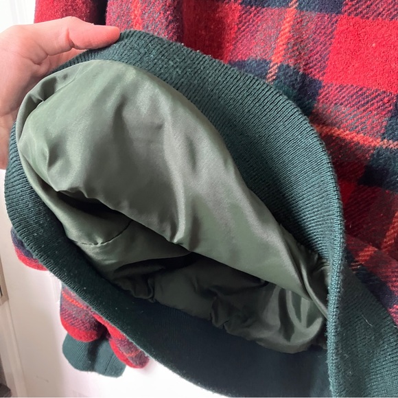 Vintage TriMark Enjoy Coca-Cola Plaid Wool Quarter Zip Lined Sweater Jacket - Picture 4 of 6